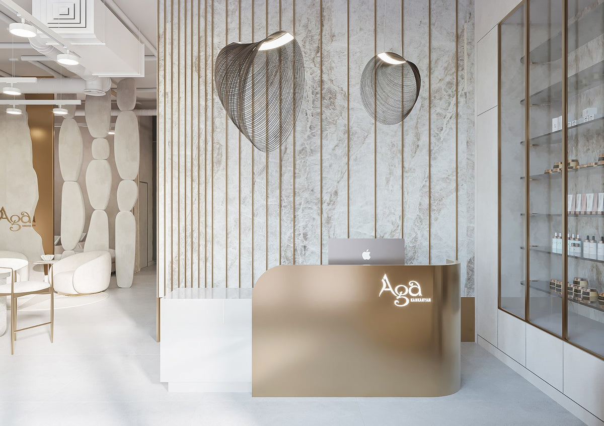 Effortlessly Chic: Ideas for a Minimalistic Reception Desk in a Trendy ...