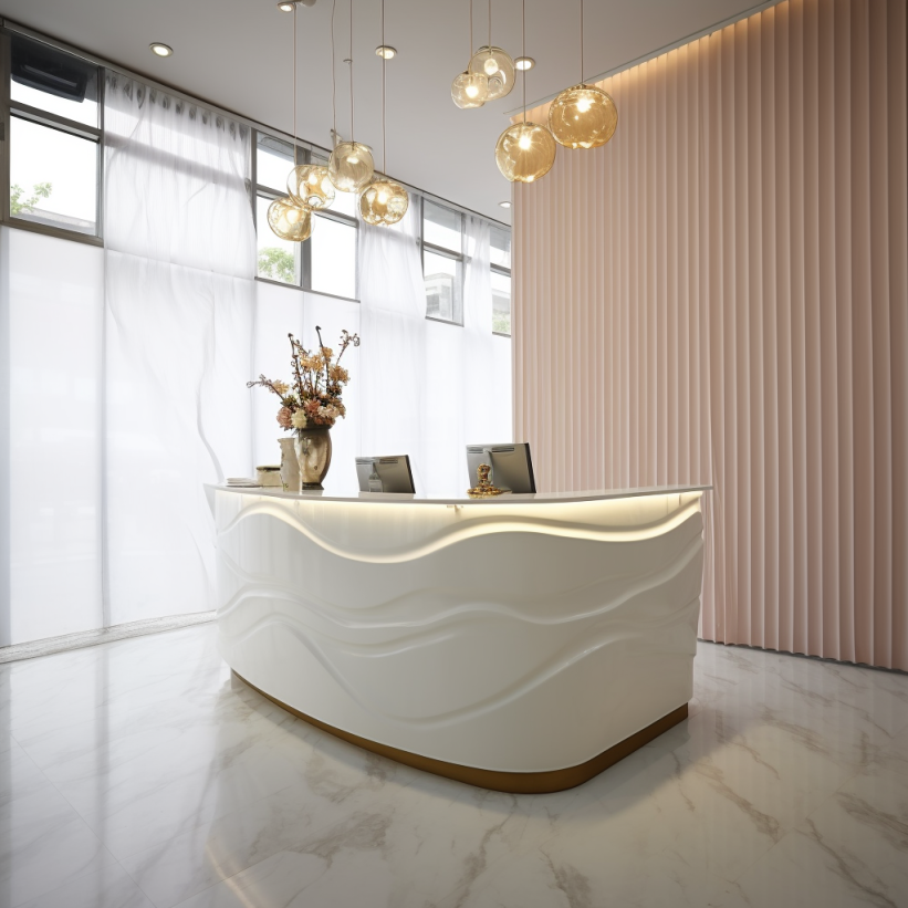 Captivate Your Clients with a Beautifully Designed Reception Desk for Your Beauty Salon