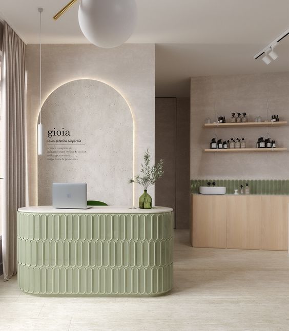 Spa Rectioni Counter Top 10 Stylish Reception Counters for Modern Spa Salons — M2 Retail