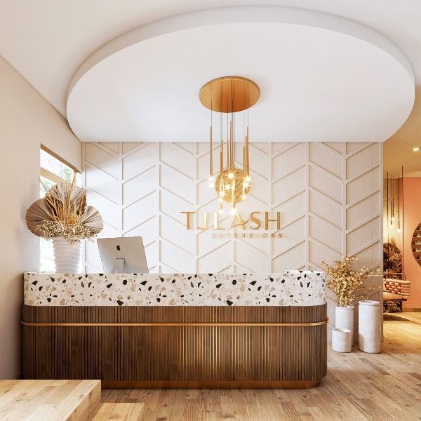 Enhanced Reseption Front Desk Reception Counter Ideas to Transform Your Beauty Shop — M2 ...