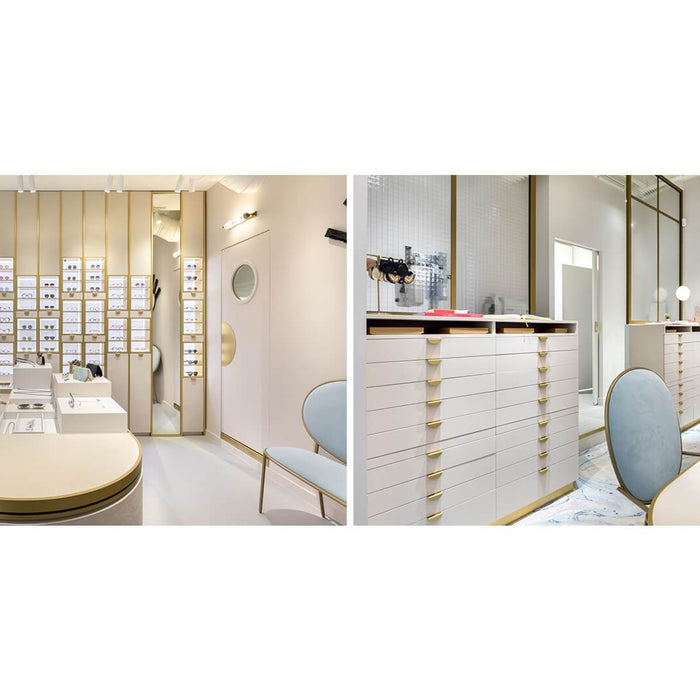 Brass White Carlotti Eyewear Shop Design - M2 Retail