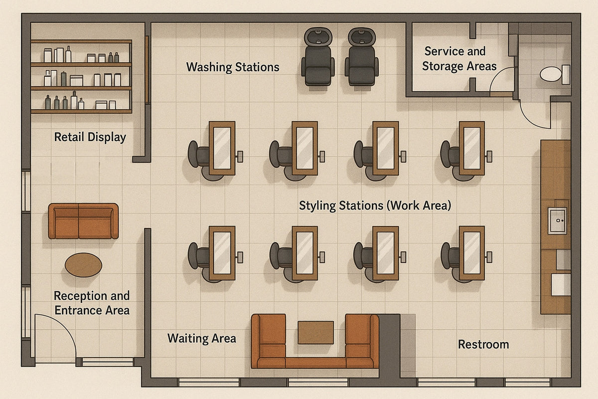 Selling Area Example Layout How to Design a Salon Layout Professionally? — M2 Retail