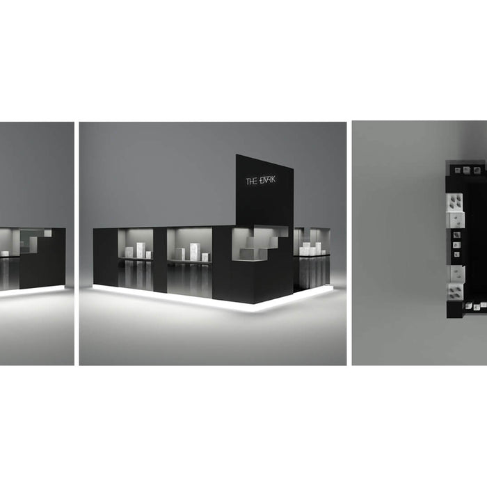 Modern dark watch kiosk design for mall - M2 Retail