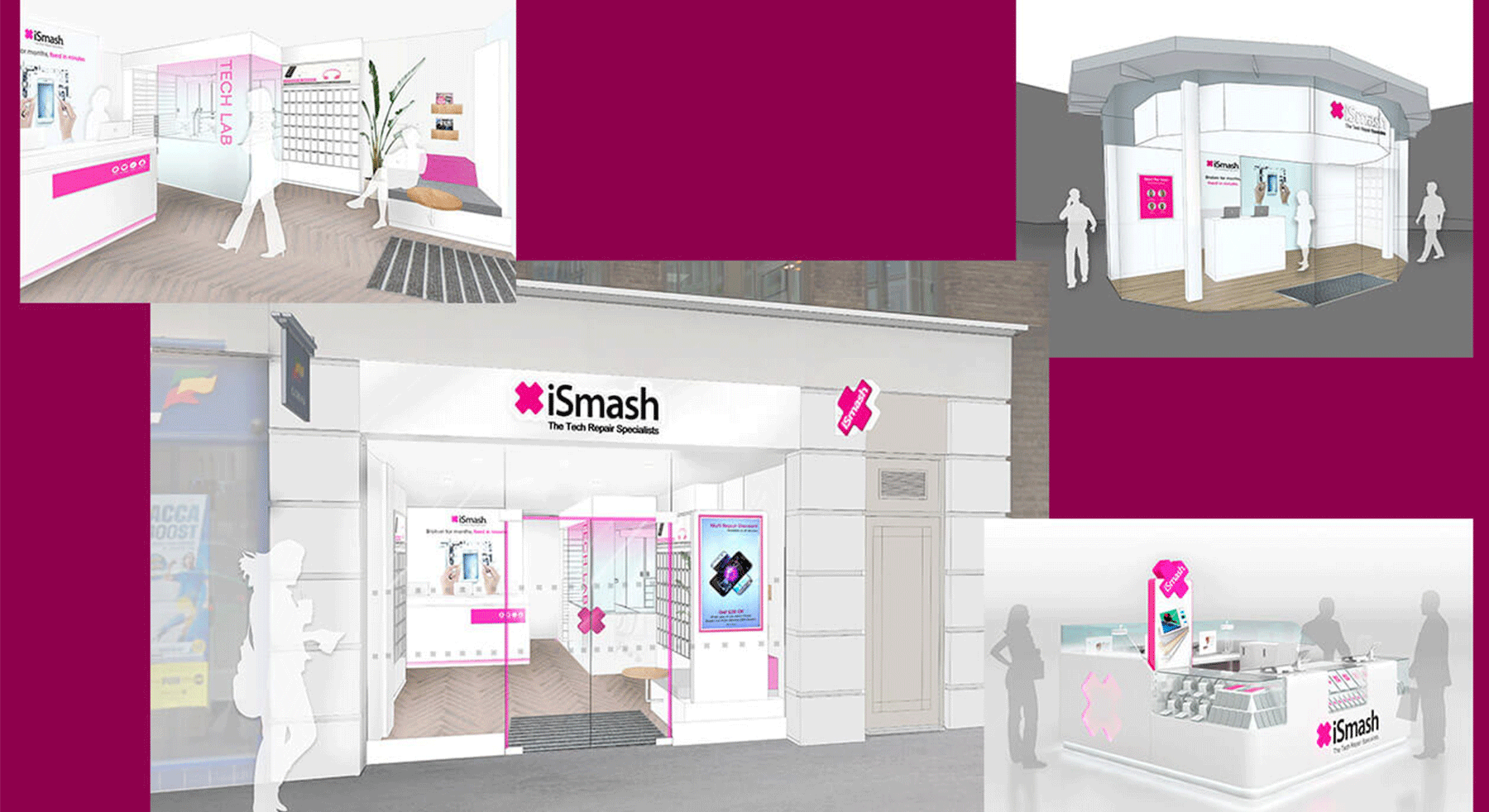 UK iSmash Phone Repair Express Store Design Concept - M2 Retail
