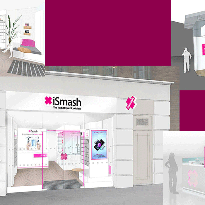 UK iSmash Phone Repair Express Store Design Concept - M2 Retail
