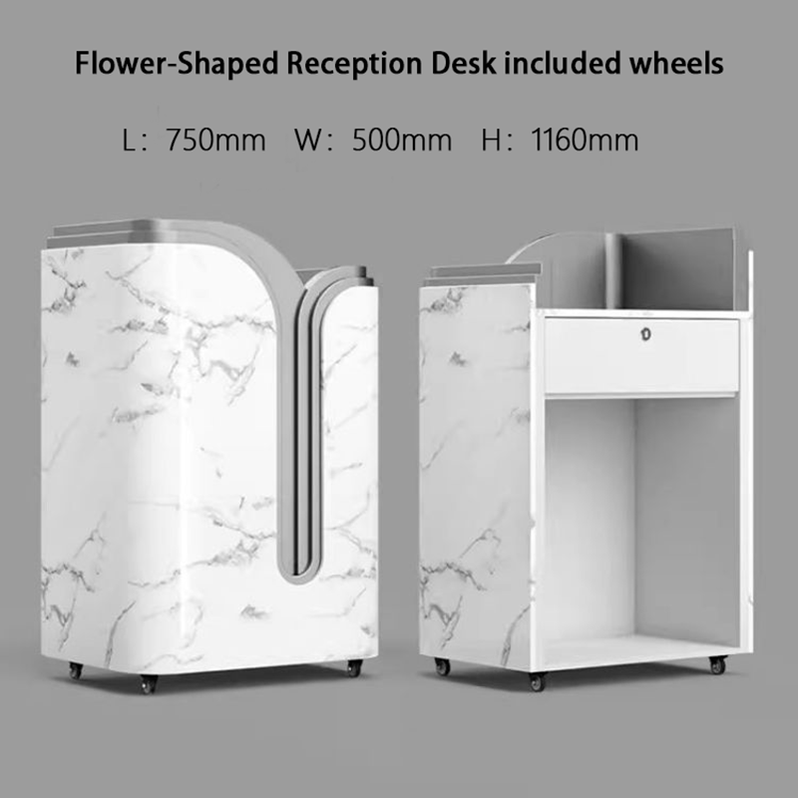 Pavor Small Reception Desk with Wheels — M2 Retail