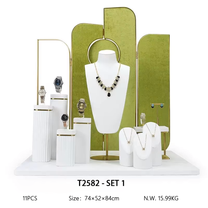 Luxury Grass Green Jewelry and Watch Display Stand - Counter Showcase Props