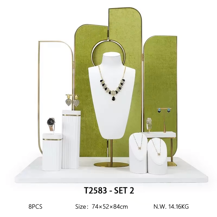 Luxury Grass Green Jewelry and Watch Display Stand - Counter Showcase Props