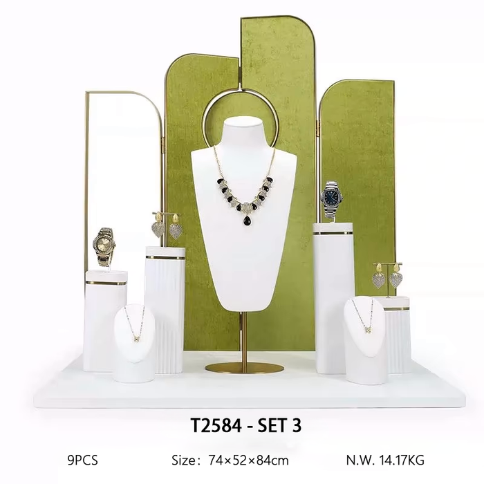 Luxury Grass Green Jewelry and Watch Display Stand - Counter Showcase Props