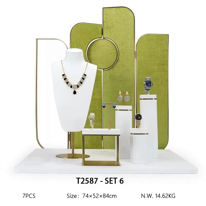 Luxury Grass Green Jewelry and Watch Display Stand - Counter Showcase Props