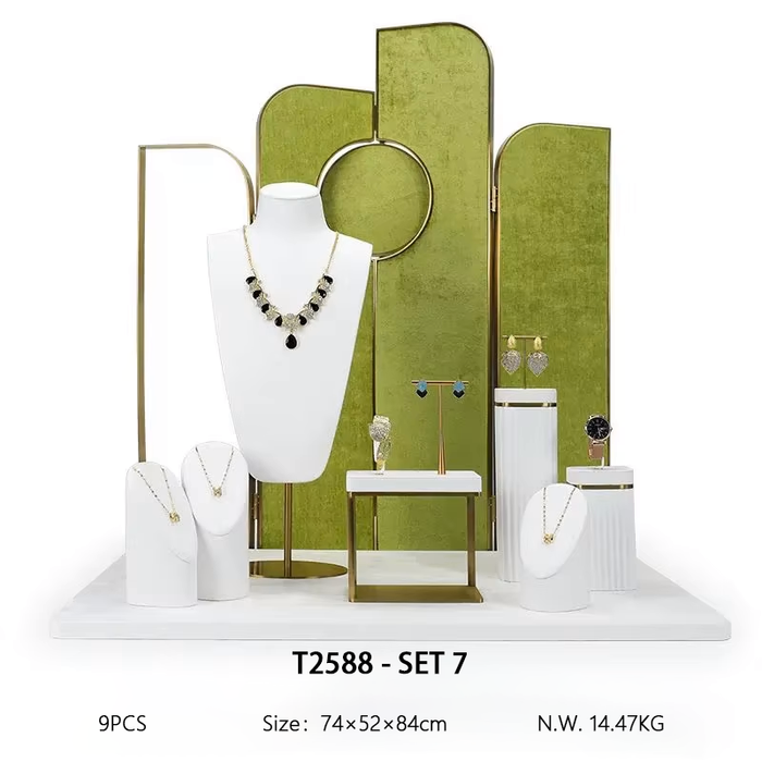 Luxury Grass Green Jewelry and Watch Display Stand - Counter Showcase Props