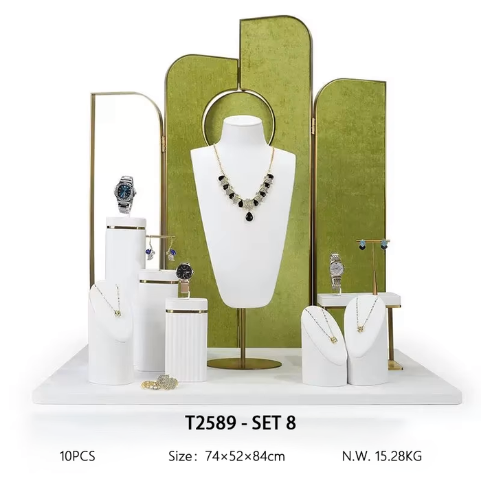 Luxury Grass Green Jewelry and Watch Display Stand - Counter Showcase Props