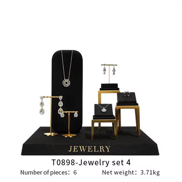 SETS-Black Ultra-Fine Jewelry Display Stand for Necklaces/Rings/Bracelets and Earrings