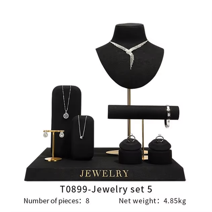 SETS-Black Ultra-Fine Jewelry Display Stand for Necklaces/Rings/Bracelets and Earrings