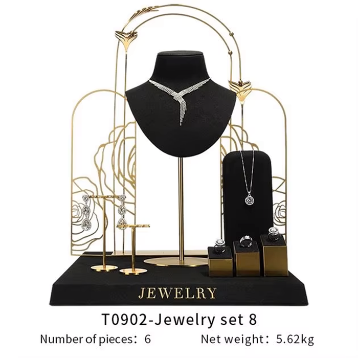 SETS-Black Ultra-Fine Jewelry Display Stand for Necklaces/Rings/Bracelets and Earrings