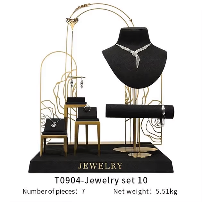 SETS-Black Ultra-Fine Jewelry Display Stand for Necklaces/Rings/Bracelets and Earrings