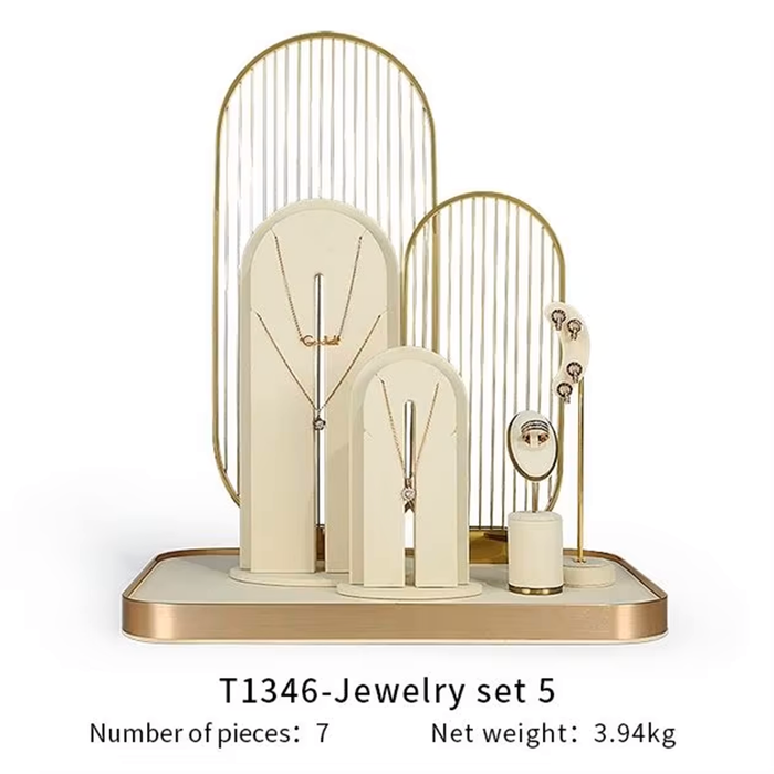 SETS-Ivory White Jewelry Display Stand - Earring, Ring, Bracelet, and Necklace Showcase Prop