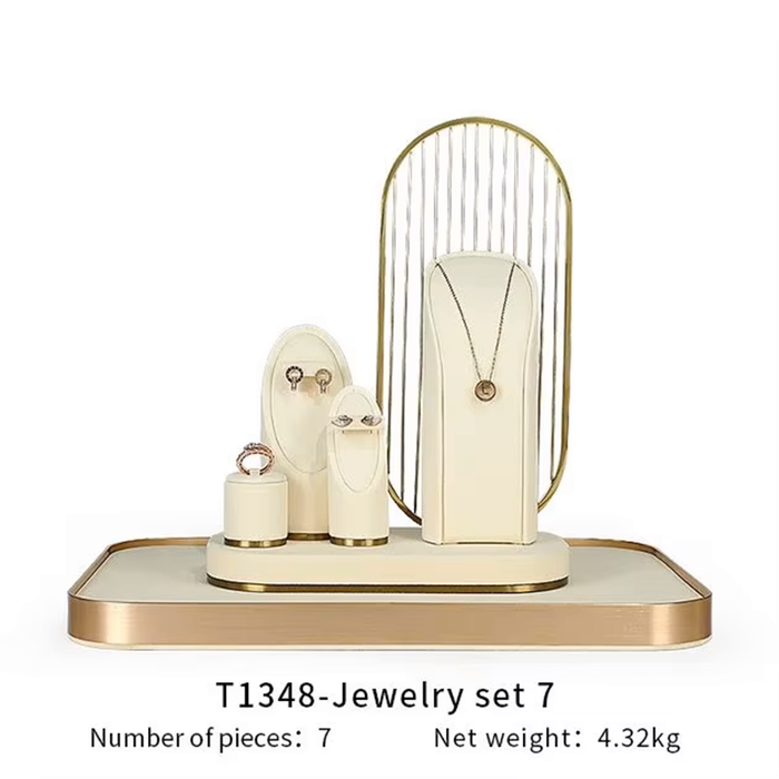 SETS-Ivory White Jewelry Display Stand - Earring, Ring, Bracelet, and Necklace Showcase Prop