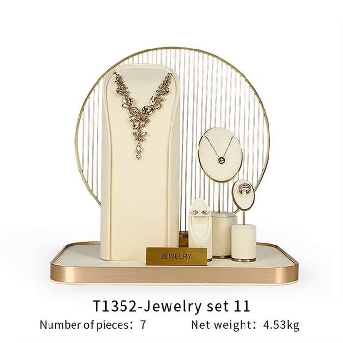 SETS-Ivory White Jewelry Display Stand - Earring, Ring, Bracelet, and Necklace Showcase Prop