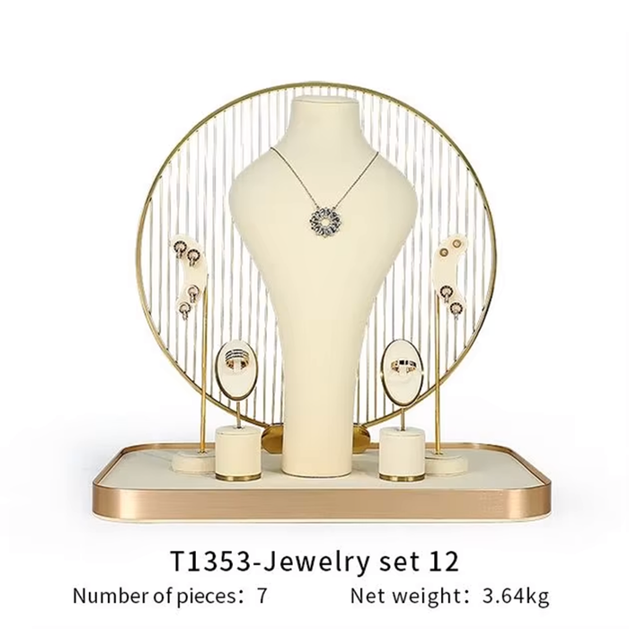 SETS-Ivory White Jewelry Display Stand - Earring, Ring, Bracelet, and Necklace Showcase Prop