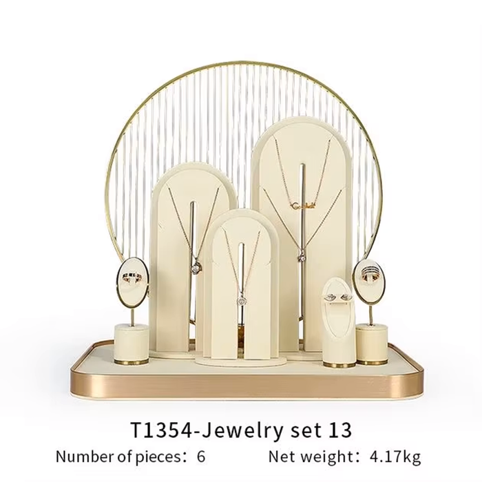 SETS-Ivory White Jewelry Display Stand - Earring, Ring, Bracelet, and Necklace Showcase Prop