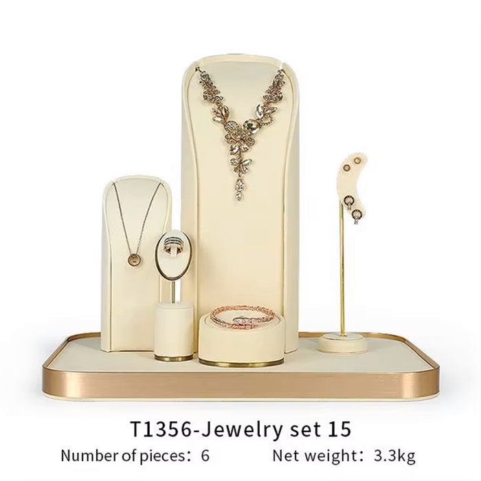 SETS-Ivory White Jewelry Display Stand - Earring, Ring, Bracelet, and Necklace Showcase Prop