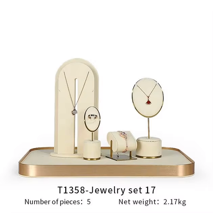 SETS-Ivory White Jewelry Display Stand - Earring, Ring, Bracelet, and Necklace Showcase Prop