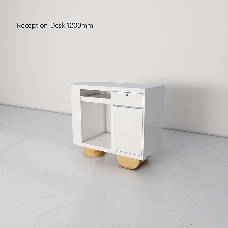 Ossa White Elegant Custom Reception Desk