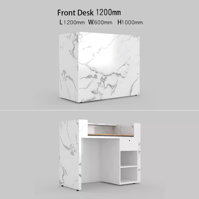 Cato Custom Rectangular Marble Cashier Counter and Reception desk