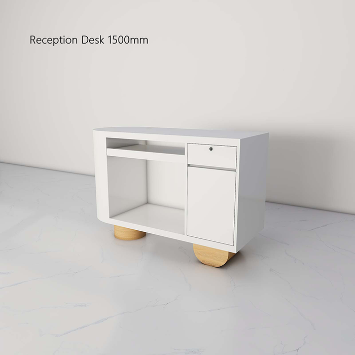 Ossa White Elegant Custom Reception Desk