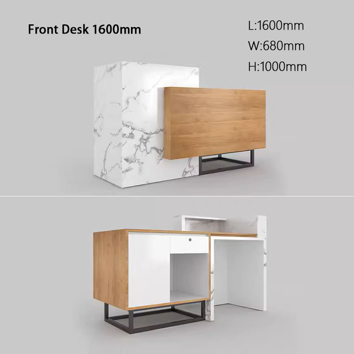 Acis Large Reception Desk for Hotel Lobby and Office Welcome Table