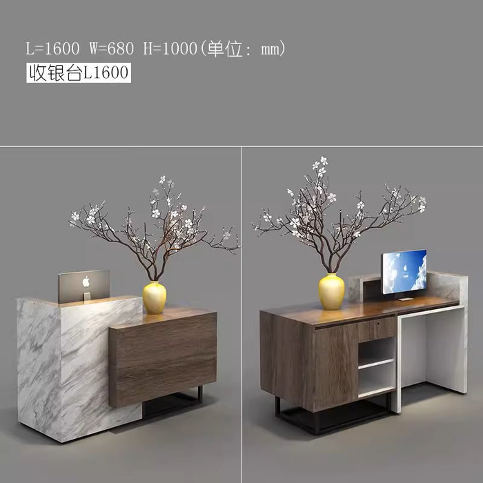 Ceres Large Custom Modern Marble Office Reception Desk