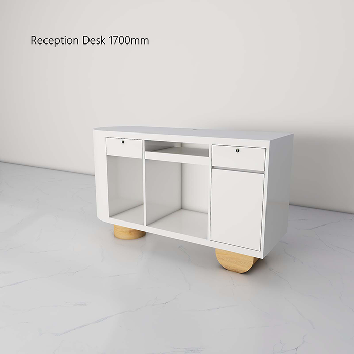 Ossa White Elegant Custom Reception Desk