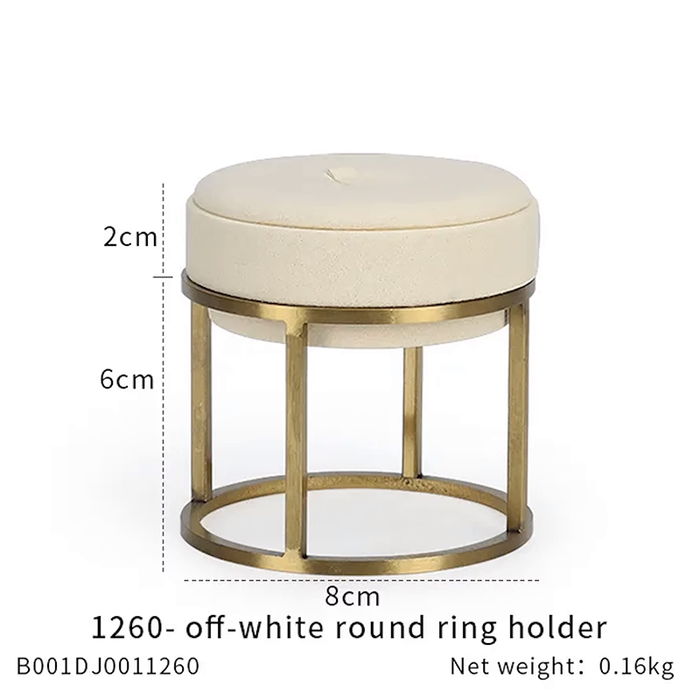 SINGELS-Ivory White Metal Jewelry and Watch Display Stand - Luxury Earring and Ring Showcase