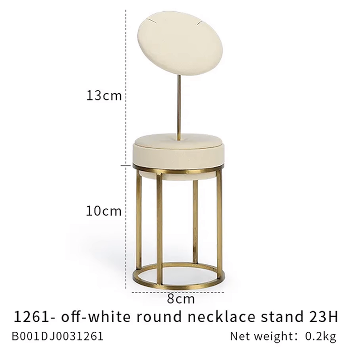 SINGELS-Ivory White Metal Jewelry and Watch Display Stand - Luxury Earring and Ring Showcase