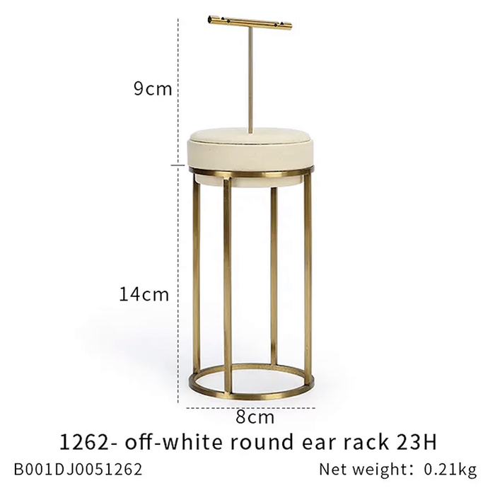 SINGELS-Ivory White Metal Jewelry and Watch Display Stand - Luxury Earring and Ring Showcase