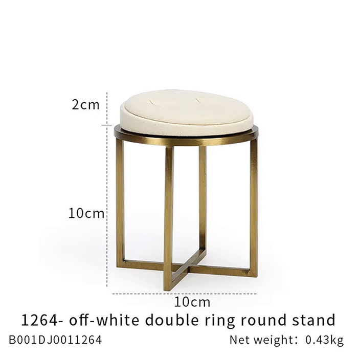 SINGELS-Ivory White Metal Jewelry and Watch Display Stand - Luxury Earring and Ring Showcase