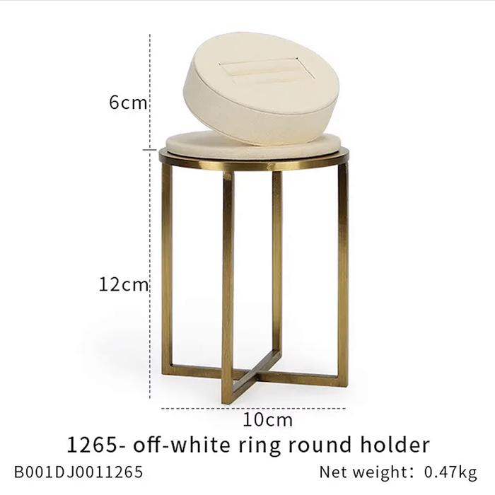 SINGELS-Ivory White Metal Jewelry and Watch Display Stand - Luxury Earring and Ring Showcase