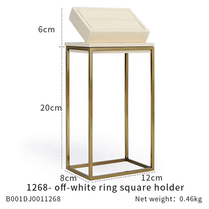 SINGELS-Ivory White Metal Jewelry and Watch Display Stand - Luxury Earring and Ring Showcase