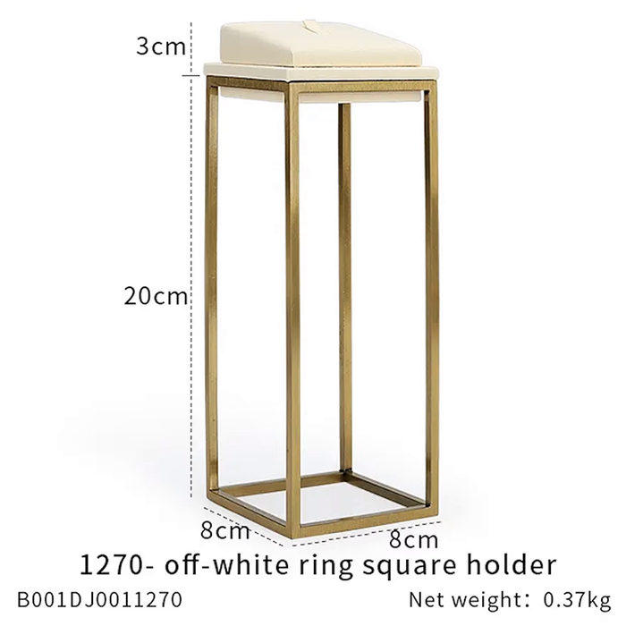 SINGELS-Ivory White Metal Jewelry and Watch Display Stand - Luxury Earring and Ring Showcase