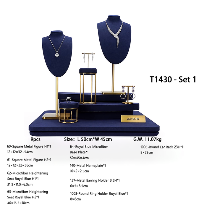 SETS - Royal Blue Jewelry and Watch Display Stand - Ultra-Fiber Showcase Props