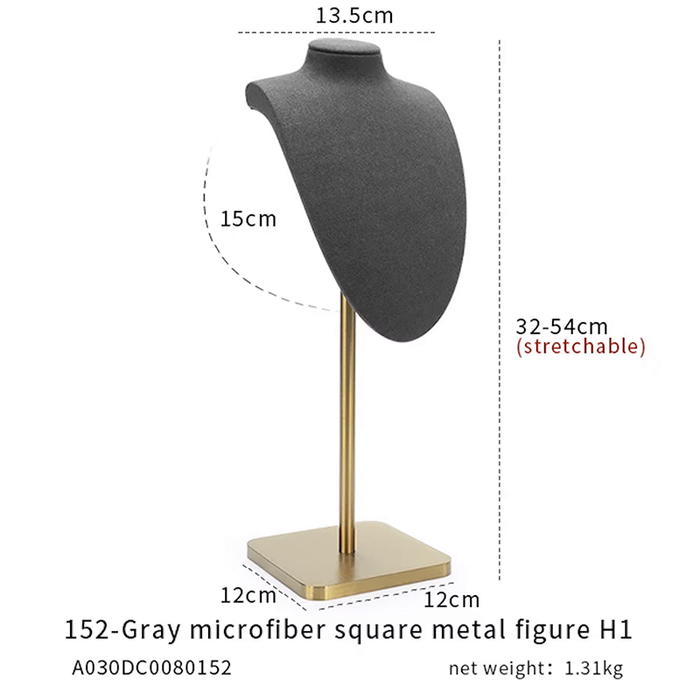 SINGLE - M2 Items New High-End Gray Jewelry Display Stands for Necklaces, Bracelets, Earrings, and Rings