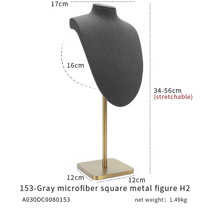 SINGLES-M2 Items New High-End Gray Jewelry Display Stands for Necklaces, Bracelets, Earrings, and Rings