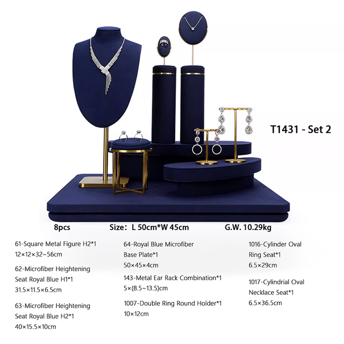 SETS - Royal Blue Jewelry and Watch Display Stand - Ultra-Fiber Showcase Props