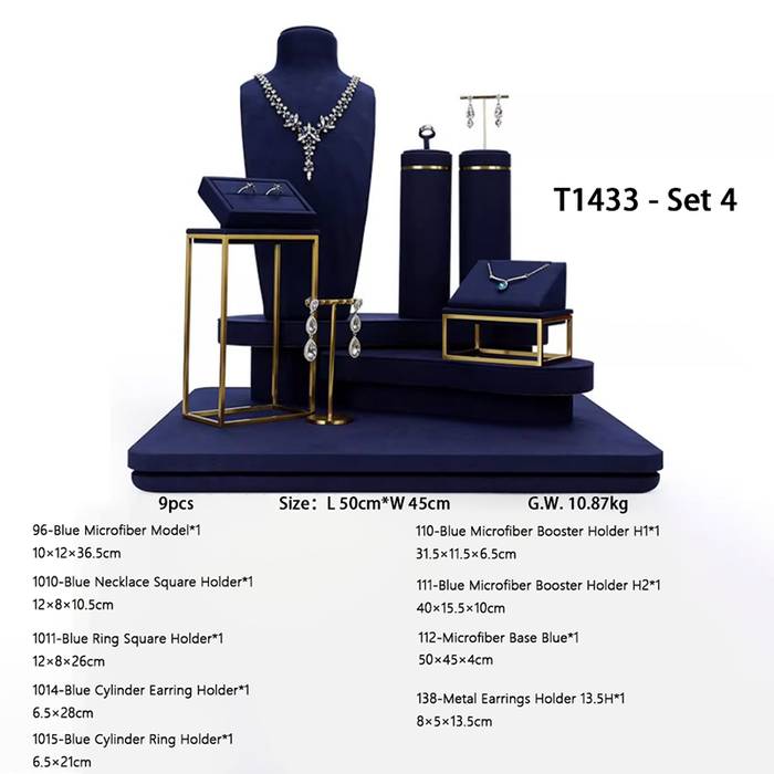 SETS - Royal Blue Jewelry and Watch Display Stand - Ultra-Fiber Showcase Props