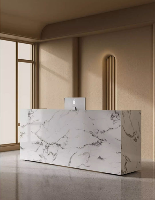 Cato Custom Rectangular Marble Cashier Counter and Reception desk
