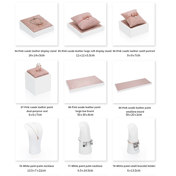M2 White and Pink Pandora Lacquered Jewelry Display Stand for