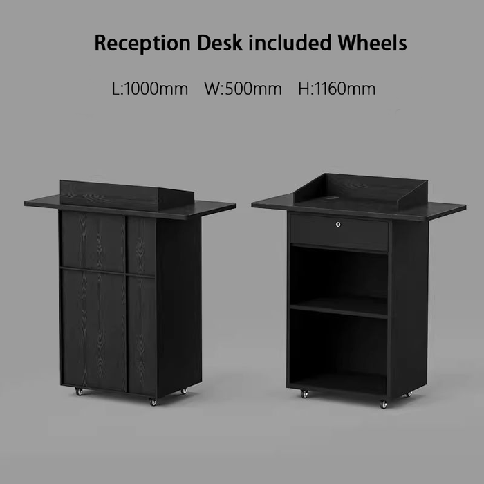 Belus Small Reception Desk with Wheels