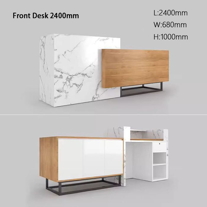 Acis Large Reception Desk for Hotel Lobby and Office Welcome Table