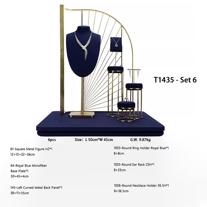 SETS - Royal Blue Jewelry and Watch Display Stand - Ultra-Fiber Showcase Props